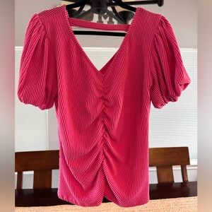 Lovely Melody Vibrant Pink Textured Top